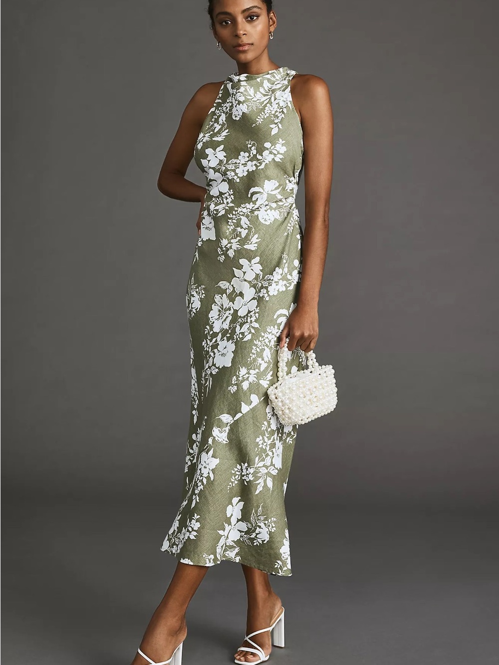 Reformation Casette Linen Dress in Willow